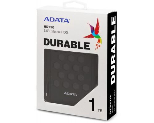 PHD External 2.5'' ADATA USB 3.1 DashDrive Durable HD720 1TB Black