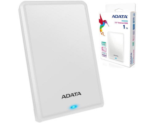 PHD External 2.5'' ADATA USB 3.2 Gen. 1 DashDrive Classic HV620S 1TB Slim White