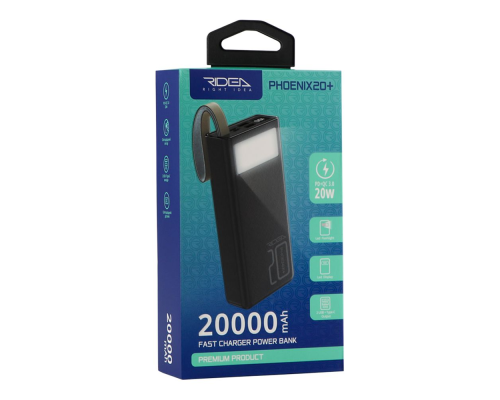Power Bank Ridea RP-D20L 22.5W PD QC 3.0 (20000 mAh) black PLS-00-00126368