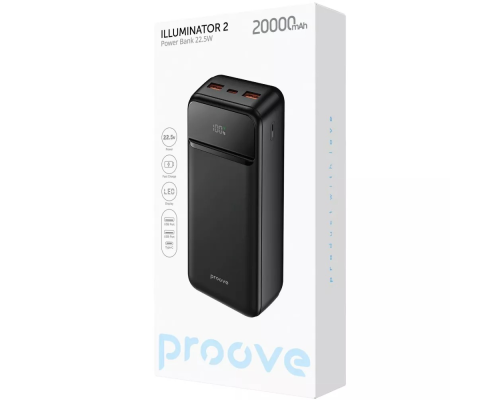 Power Bank Proove Illuminator 2 22.5W (20000 mah) black PLS-00-00147343