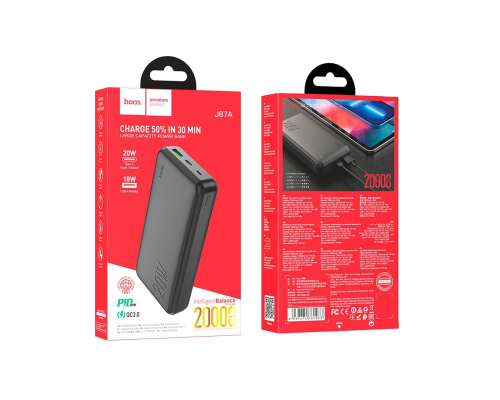 Power Bank Hoco J87A PD20W+QC3.0 (20000 mAh) black PLS-00-00120649