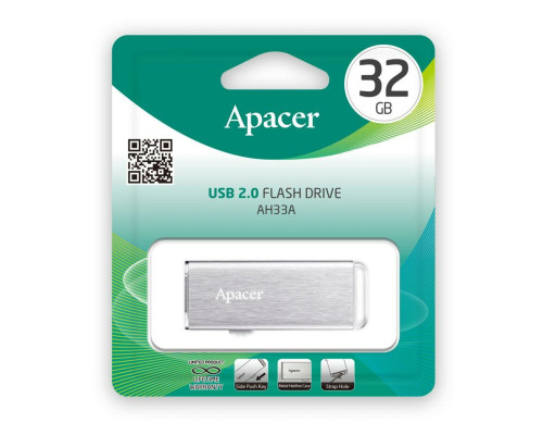 Flash Apacer USB 2.0 AH33A 32Gb Metal silver