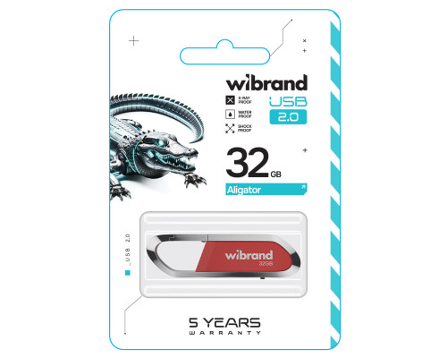 Flash Wibrand USB 2.0 Aligator 32Gb Dark Red