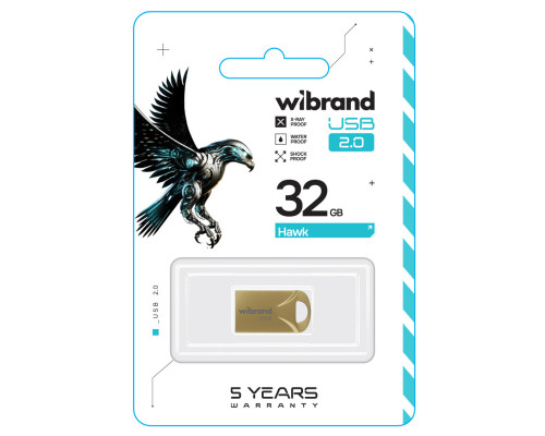 Flash Wibrand USB 2.0 Hawk 32Gb Gold