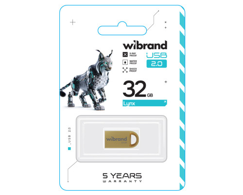 Flash Wibrand USB 2.0 Lynx 32Gb Gold