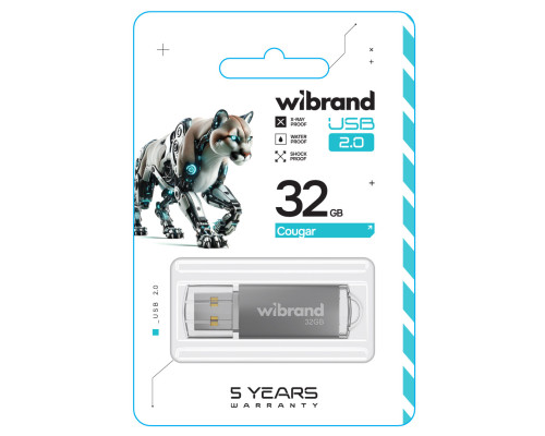 Flash Wibrand USB 2.0 Cougar 32Gb Silver