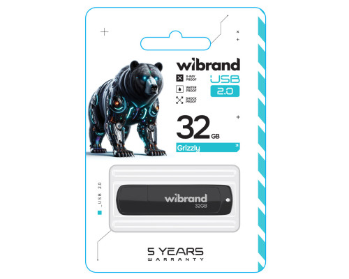 Flash Wibrand USB 2.0 Grizzly 32Gb Black