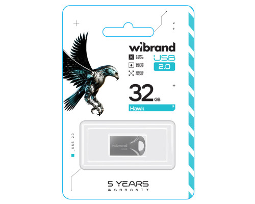 Flash Wibrand USB 2.0 Hawk 32Gb Silver