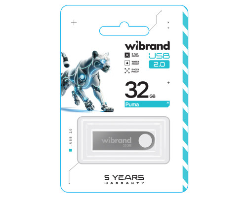 Flash Wibrand USB 2.0 Puma 32Gb Silver