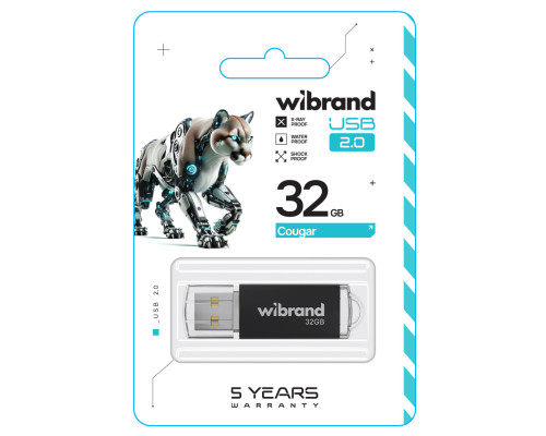 Flash Wibrand USB 2.0 Cougar 32Gb Black