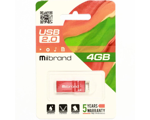 Flash Mibrand USB 2.0 Chameleon 4Gb Red