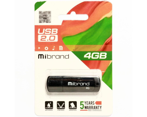 Flash Mibrand USB 2.0 Grizzly 4Gb Black