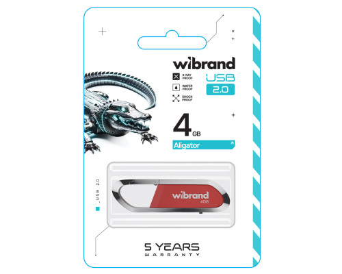 Flash Wibrand USB 2.0 Aligator 4Gb Dark Red