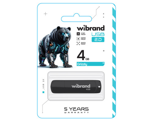 Flash Wibrand USB 2.0 Grizzly 4Gb Black