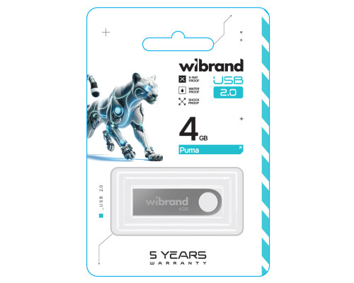 Flash Wibrand USB 2.0 Puma 4Gb Silver