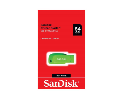 Flash SanDisk USB 2.0 Cruzer Blade 64Gb Green