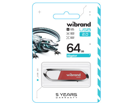 Flash Wibrand USB 2.0 Aligator 64Gb Dark Red