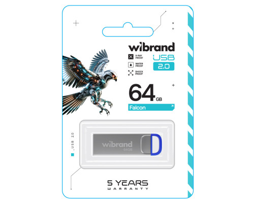 Flash Wibrand USB 2.0 Falcon 64Gb Blue