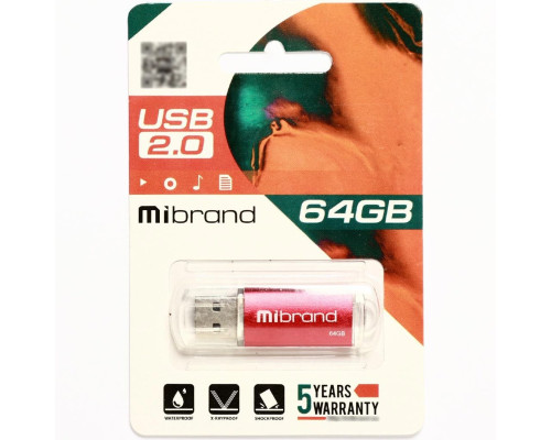 Flash Mibrand USB 2.0 Cougar 64Gb Red