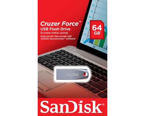 Flash SanDisk USB 2.0 Cruzer Force 64Gb Black