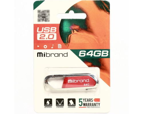 Flash Mibrand USB 2.0 Aligator 64Gb Dark Red