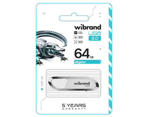 Flash Wibrand USB 2.0 Aligator 64Gb White