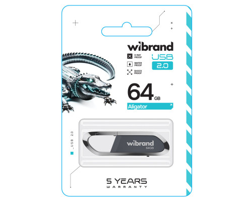 Flash Wibrand USB 2.0 Aligator 64Gb Grey