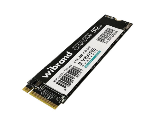 SSD M.2 Диск Wibrand Caiman 512GB NVMe 2280 PCIe 3.0 3D NAND Колір Чорний 8590124302118 ma38388_3748125