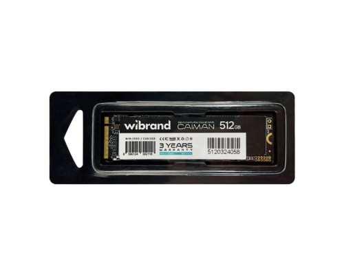 SSD M.2 Диск Wibrand Caiman 512GB NVMe 2280 PCIe 3.0 3D NAND Колір Чорний 8590124302118 ma38388_3748125