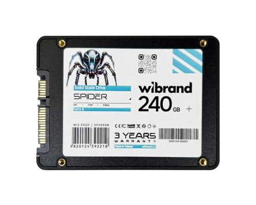 SSD Диск Wibrand Spider 240GB 2.5" 7mm SATAIII Bulk Колір Чорний 8590124392218 ma38386_3748123