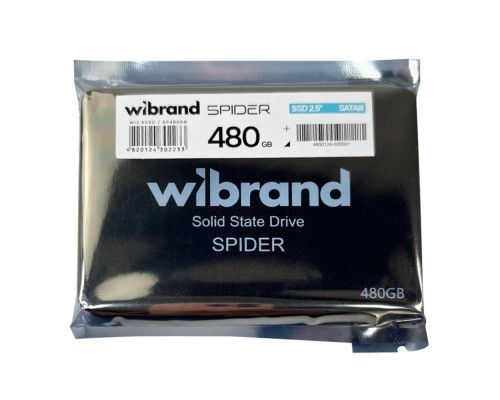 SSD Диск Wibrand Spider 480GB 2.5" 7mm SATAIII Bulk Колір Чорний 4820124302233 ma38390_3748127