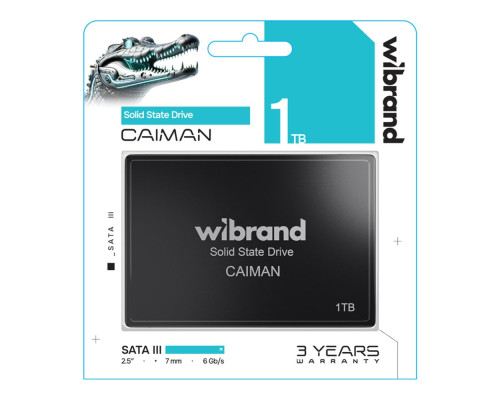 SSD Диск Wibrand Caiman 1TB 2.5" 7mm SATAIII Standard Колір Чорний 4820124312140 ma38393_3748130
