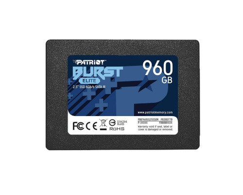 SSD Диск Patriot Burst Elite 960GB 2.5" 7mm SATAIII TLC 3D Колір Чорний 814914027769 ma33405_3161227