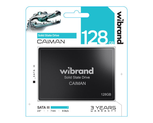 SSD Диск Wibrand Caiman 128GB 2.5" 7mm SATAIII Standard Колір Чорний 4820124362138 ma38382_3748119
