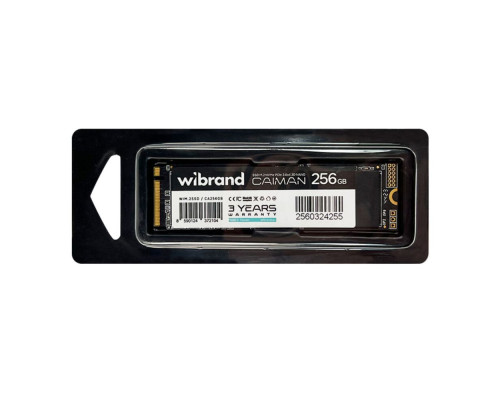 SSD M.2 Диск Wibrand Caiman 256GB NVMe 2280 PCIe 3.0 3D NAND Колір Чорний 8590124372104 ma38383_3748120
