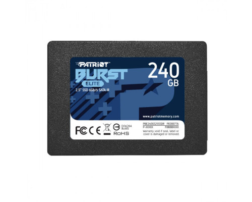 SSD Диск Patriot Burst Elite 240GB 2.5" 7mm SATAIII TLC 3D Колір Чорний 814914027745 ma33397_3161219