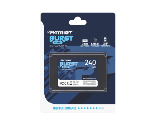 SSD Диск Patriot Burst Elite 240GB 2.5" 7mm SATAIII TLC 3D Колір Чорний 814914027745 ma33397_3161219