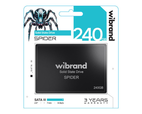 SSD Диск Wibrand Spider 240GB 2.5" 7mm SATAIII Standard Колір Чорний 4820124392227 ma38387_3748124