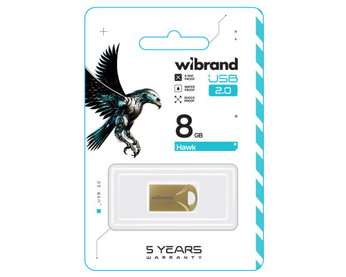 Flash Wibrand USB 2.0 Hawk 8Gb Gold