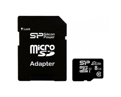 microSDHC (UHS-1) SiliconPower Elite 8Gb class 10 (adapter SD)