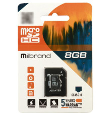 microSDHC Mibrand 8Gb class 6 (adapter SD)