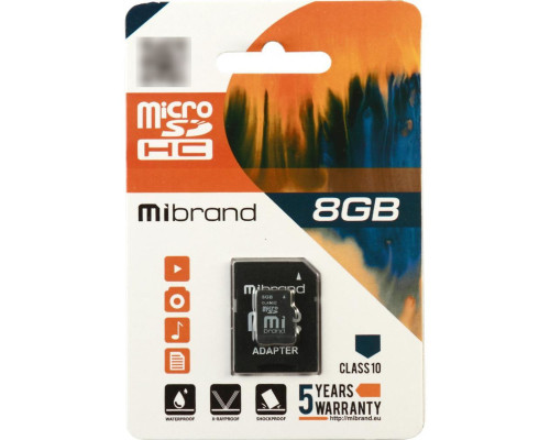 microSDHC Mibrand 8Gb class 6 (adapter SD)