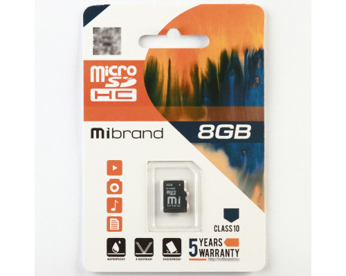 microSDHC Mibrand 8Gb class 10