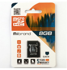 microSDHC Mibrand 8Gb class 10 (adapter SD)