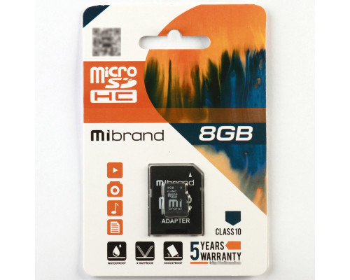 microSDHC Mibrand 8Gb class 10 (adapter SD)