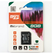 microSDHC Mibrand 8Gb class 4 (adapter SD)