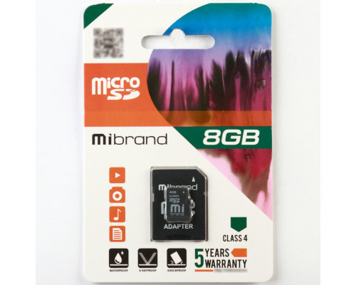 microSDHC Mibrand 8Gb class 4 (adapter SD)