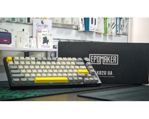 Механічна клавіатура EPOMAKER Ajazz AK820 Pro RGB, Hot-Swap, з дисплеєм, підсвітка RGB, програмовані клавіші
