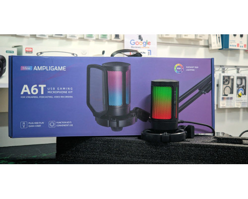 Мікрофон Fifine A6T USB для ПК, кардіоїдна діаграма, чорний, для запису голосу та стрімінгу, компактний дизайн, регульована стійка, ідеальний для подкастів та відео на YouTube