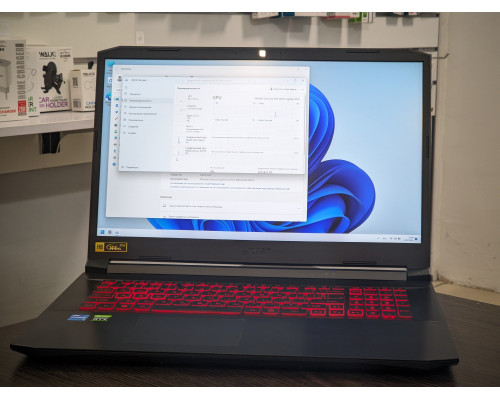 Ігровий ноутбук Acer Nitro 5 i5-11400H, RTX 3050, 16 ГБ RAM, SSD 512 ГБ, 17" IPS 144 Гц, чорний, в ідеальному стані
